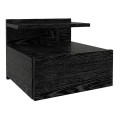 Κομοδίνο επιτοίχιο Mislina Megapap χρώμα sencron black 40x33,2x32εκ.