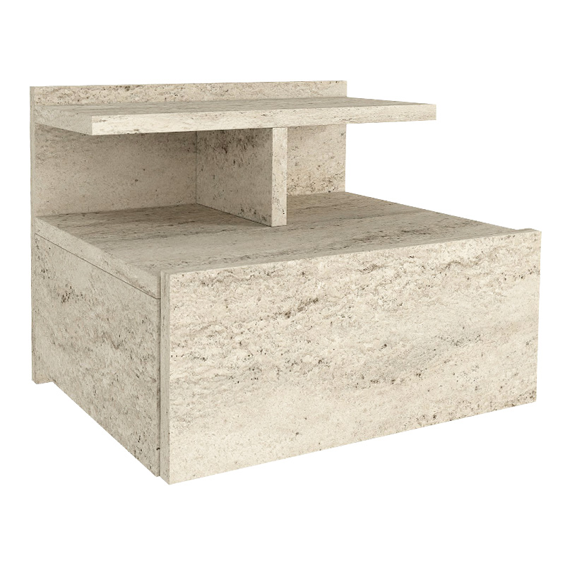 Mislina Megapap melamine wall nightstand in travertine color 40x33,2x32cm.