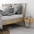 Norfolk Megapap melamine wall night-stand in oak color 33x25x44cm.