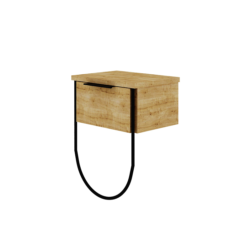 Norfolk Megapap melamine wall night-stand in oak color 33x25x44cm.