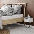 Κομοδίνο επιτοίχιο Norfolk Megapap χρώμα λευκό 33x25x44εκ.