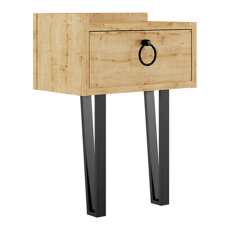 Sponge Megapap melamine wall night-stand in oak color 40x24x51cm.
