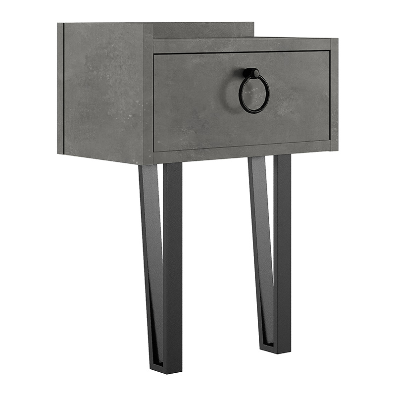 Sponge Megapap melamine wall night-stand in retro grey color 40x24x51cm.
