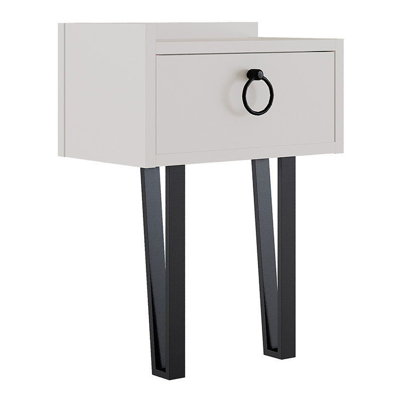 Sponge Megapap melamine wall night-stand in white color 40x24x51cm.