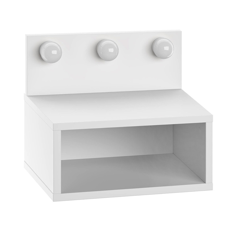 Treo Megapap wall mounted nighstand with LED light in white color 40x30x33.8cm.