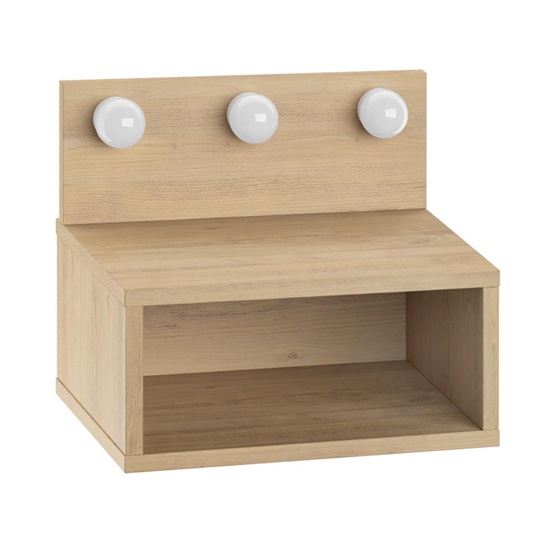 Treo Megapap wall mounted nighstand with LED light in sapphire oak color 40x30x33.8cm.