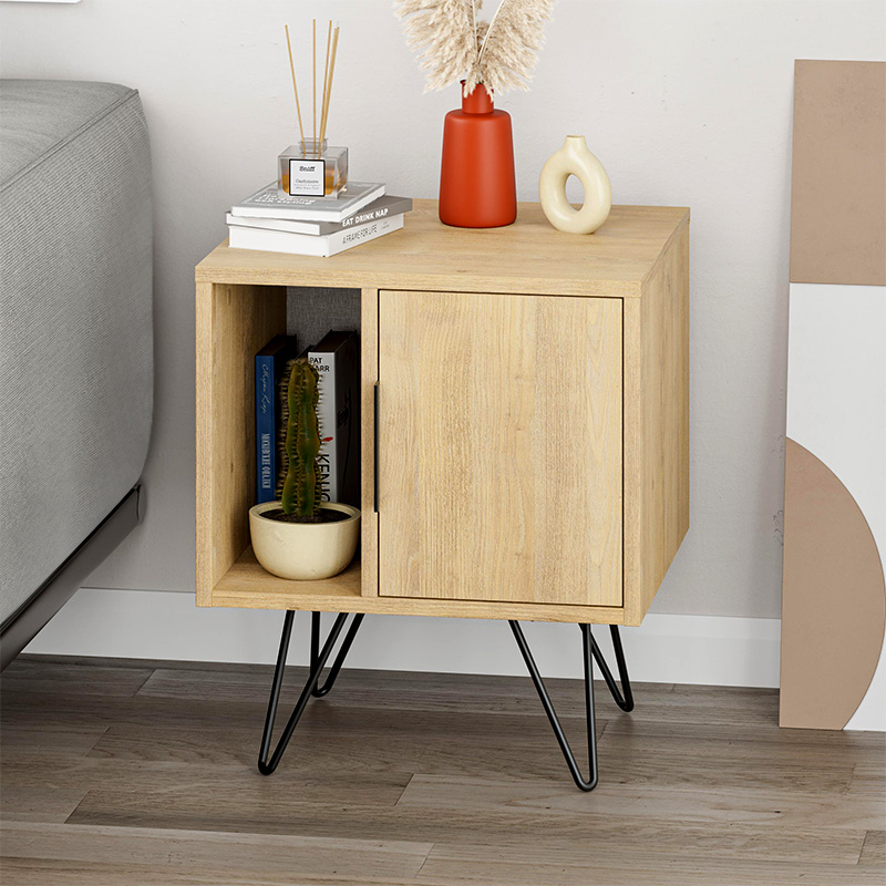 Glynn Megapap melamine night-stand in oak color 50,2x44,6x58cm.