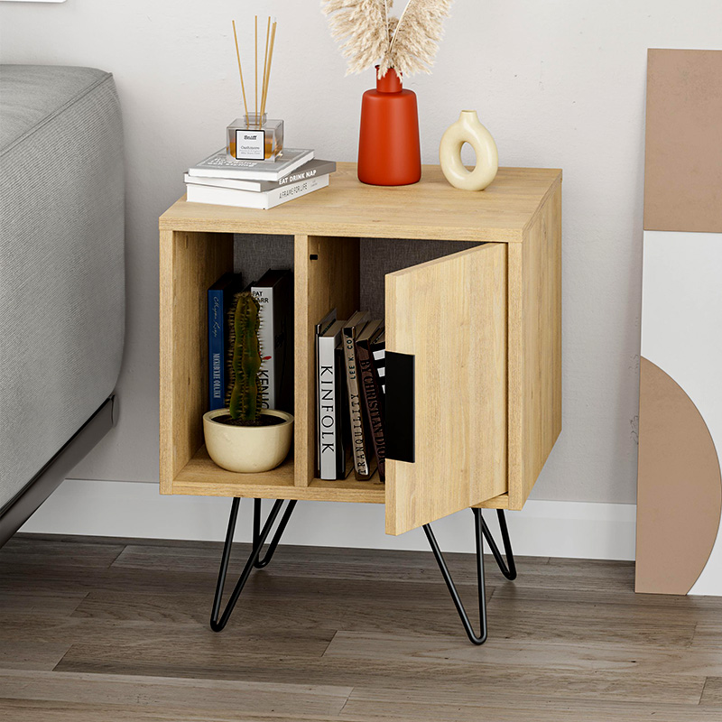 Glynn Megapap melamine night-stand in oak color 50,2x44,6x58cm.