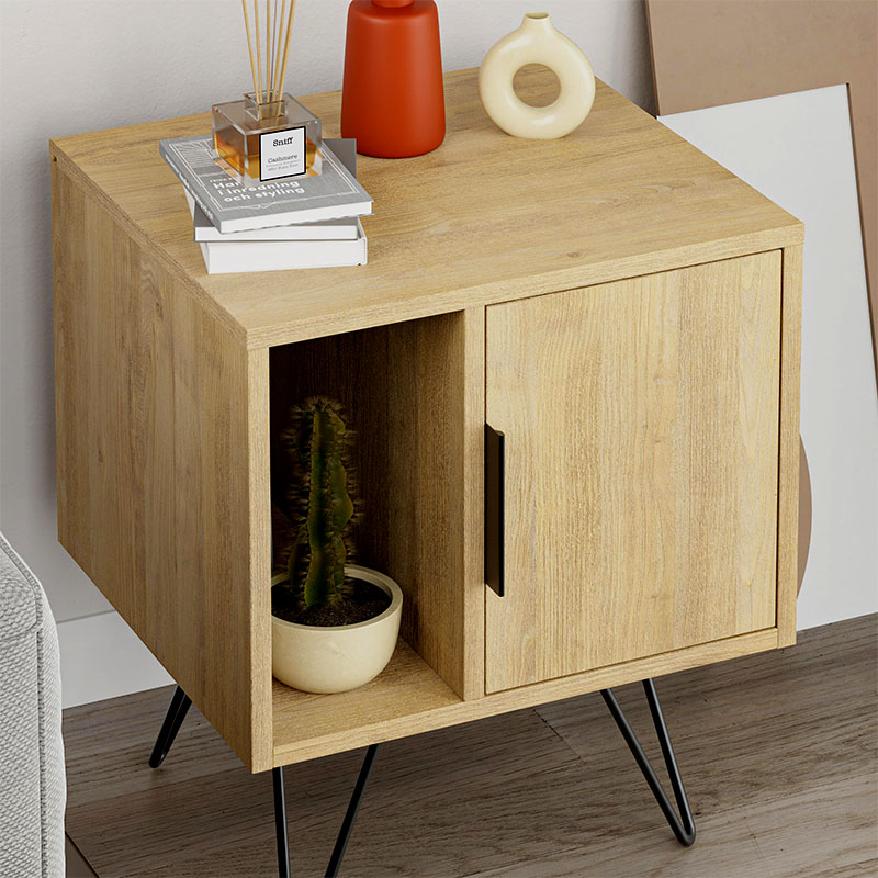 Glynn Megapap melamine night-stand in oak color 50,2x44,6x58cm.