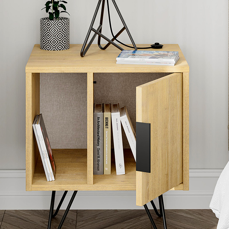 Glynn Megapap melamine night-stand in oak color 50,2x44,6x58cm.