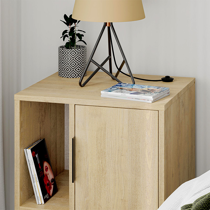 Glynn Megapap melamine night-stand in oak color 50,2x44,6x58cm.
