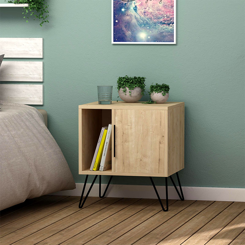 Glynn Megapap melamine night-stand in oak color 50,2x44,6x58cm.