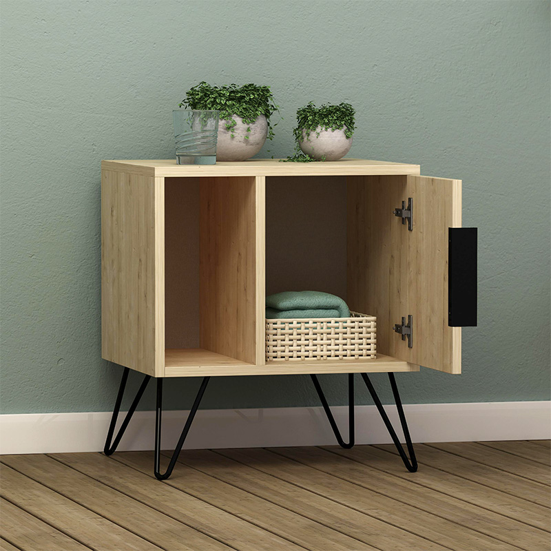 Glynn Megapap melamine night-stand in oak color 50,2x44,6x58cm.