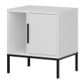 Glynn Megapap melamine nightstand in white color 45x35x50cm.