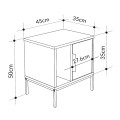 Glynn Megapap melamine nightstand in white color 45x35x50cm.