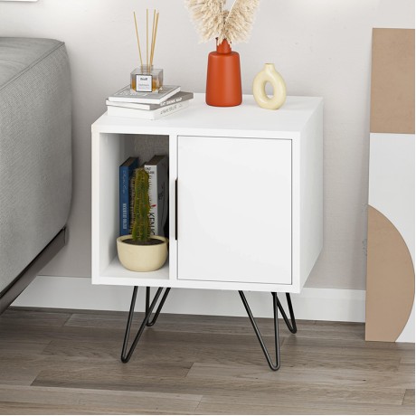 Glynn Megapap melamine night-stand in white color 50,2x44,6x60cm.