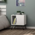 Κομοδίνο Glynn Megapap χρώμα λευκό 50,2x44,6x60εκ.