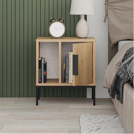 Glynn Megapap melamine nightstand in sapphire oak color 45x35x50cm.