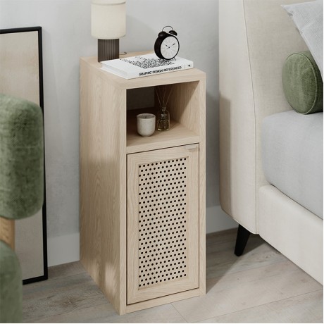 Inca Megapap melamine nightstand in light oak color 25.2x32x60cm.
