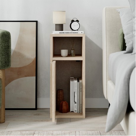 Inca Megapap melamine nightstand in light oak color 25.2x32x60cm.