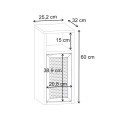 Κομοδίνο Inca Megapap χρώμα light oak 25,2x32x60εκ.