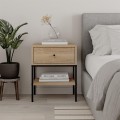 Lisa Megapap melamine nightstand in sapphire oak color 45x35x56cm.