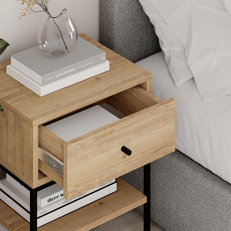 Lisa Megapap melamine nightstand in sapphire oak color 45x35x56cm.