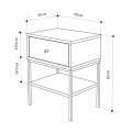 Lisa Megapap melamine nightstand in sapphire oak color 45x35x56cm.