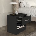 Lube Megapap melamine nightstand in black color 40x28,2x40cm.