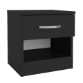 Lube Megapap melamine nightstand in black color 40x28,2x40cm.