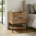 Mars Megapap melamine nightstand in walnut Ud color 45x35x58cm.