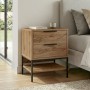 Mars Megapap melamine nightstand in walnut Ud color 45x35x58cm.