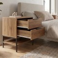 Mars Megapap melamine nightstand in walnut Ud color 45x35x58cm.