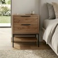 Mars Megapap melamine nightstand in walnut Ud color 45x35x58cm.
