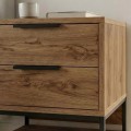 Mars Megapap melamine nightstand in walnut Ud color 45x35x58cm.