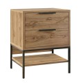 Mars Megapap melamine nightstand in walnut Ud color 45x35x58cm.