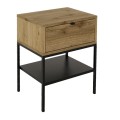 Melis Megapap melamine nightstand in walnut Ud color 45x35x56.4cm.