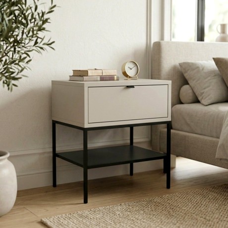 Melis Megapap melamine nightstand in sandstone color 45x35x56.4cm.