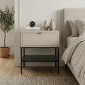Melis Megapap melamine nightstand in sandstone color 45x35x56.4cm.