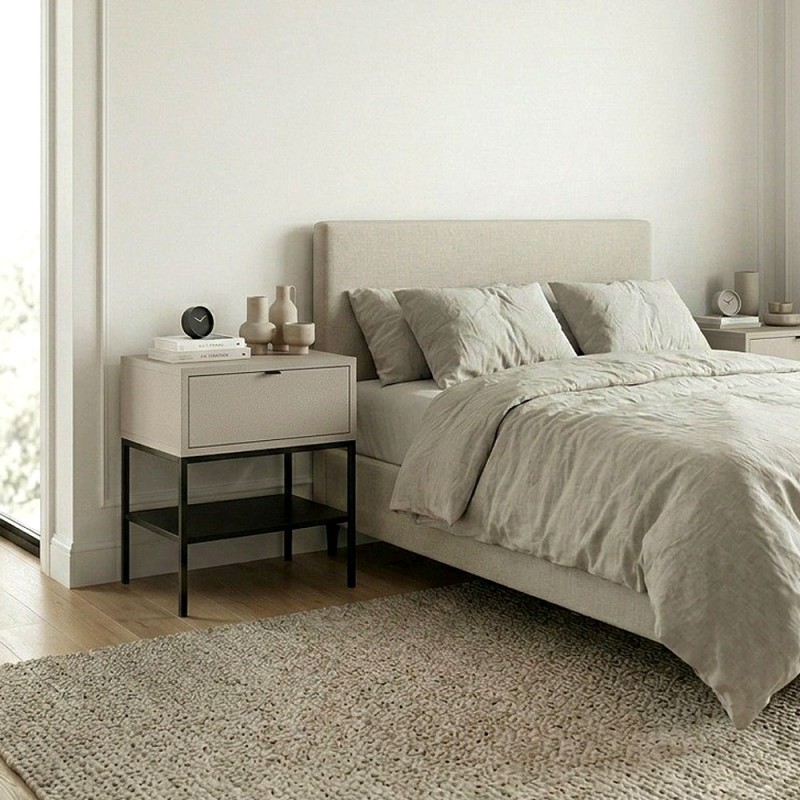 Melis Megapap melamine nightstand in sandstone color 45x35x56.4cm.