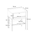 Melis Megapap melamine nightstand in sandstone color 45x35x56.4cm.