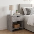 Mida Megapap melamine nightstand in concrete grey color 45x40x52cm.