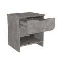 Mida Megapap melamine nightstand in concrete grey color 45x40x52cm.