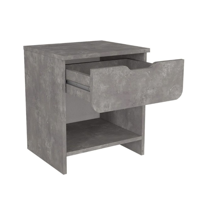Mida Megapap melamine nightstand in concrete grey color 45x40x52cm.