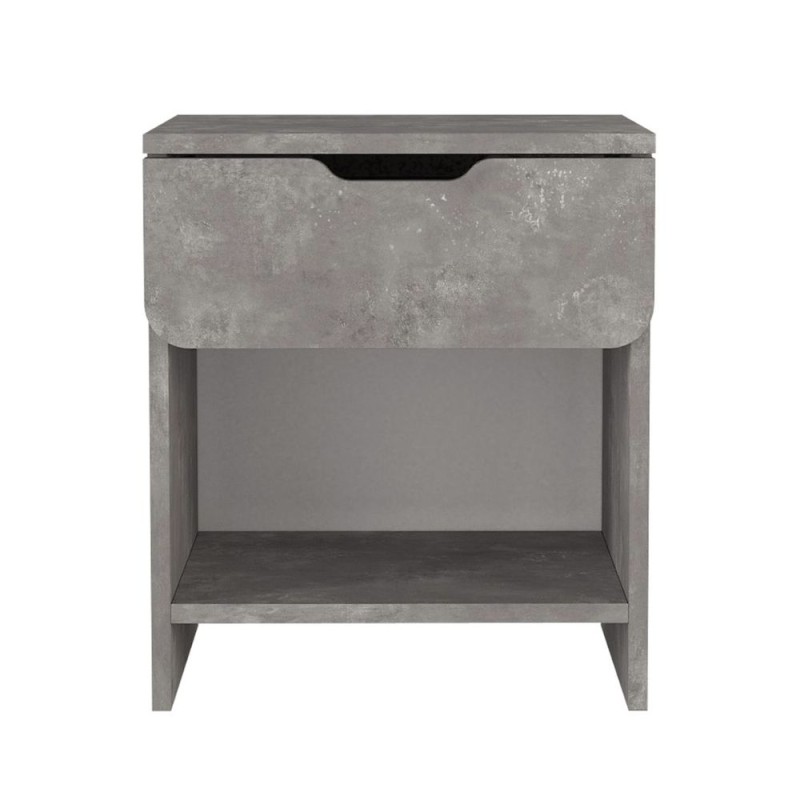 Mida Megapap melamine nightstand in concrete grey color 45x40x52cm.