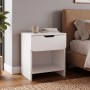 Mida Megapap melamine nightstand in white color 45x40x52cm.