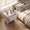 Mida Megapap melamine nightstand in white color 45x40x52cm.
