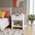 Mida Megapap melamine nightstand in white color 45x40x52cm.