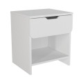 Mida Megapap melamine nightstand in white color 45x40x52cm.