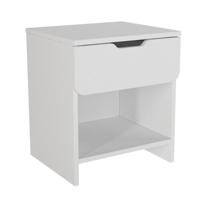 Mida Megapap melamine nightstand in white color 45x40x52cm.